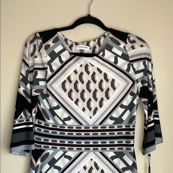 Calvin Klein NEW Black Pink White Sheath Dress 2 - Picture 5 of 8